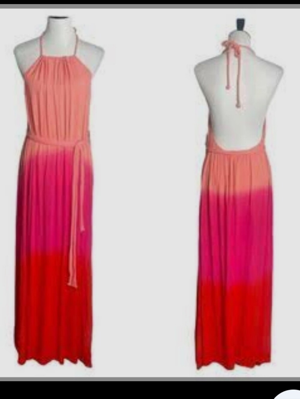 Forever 21 Gradient Halter Maxi Dress in Coral, Pink & Red